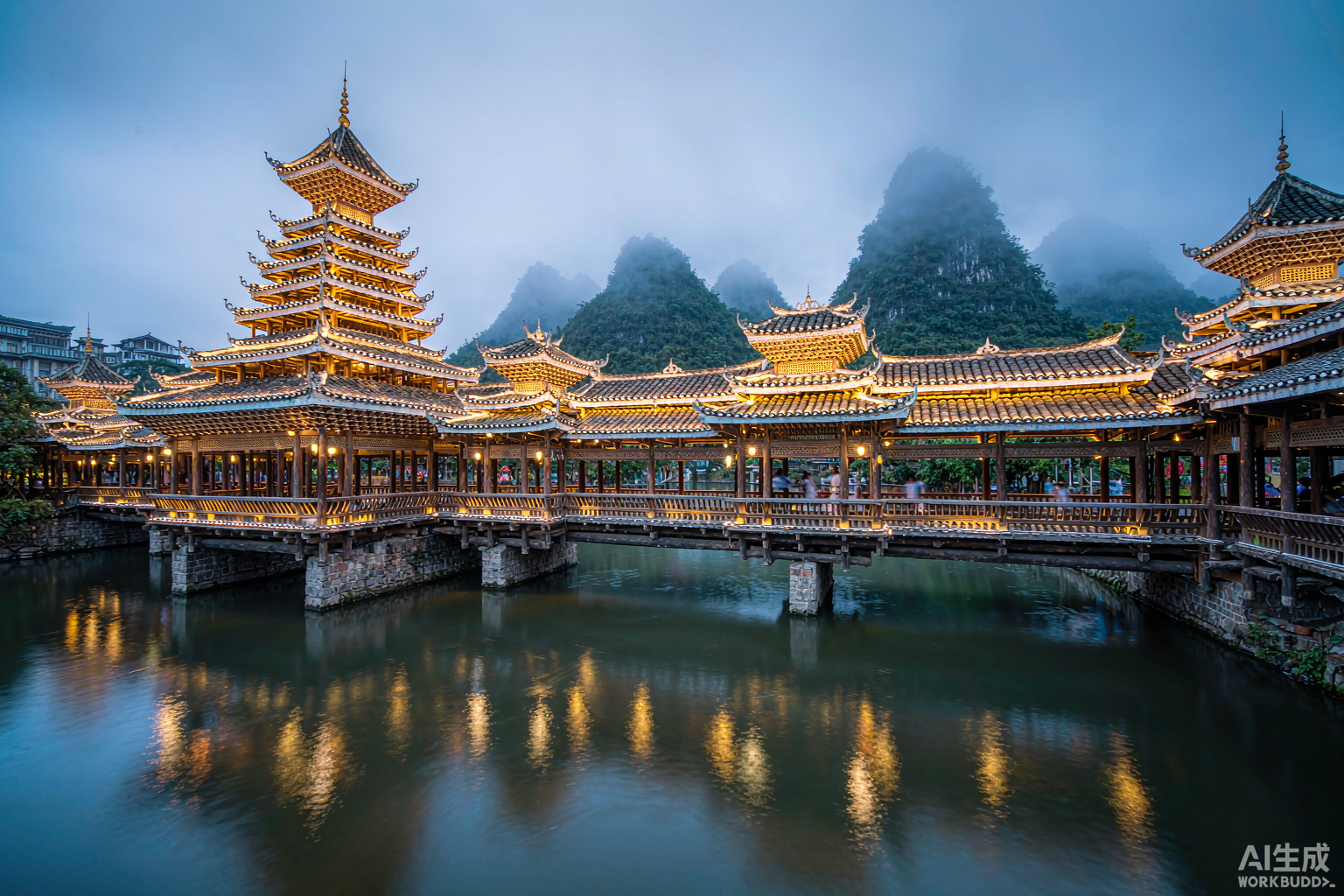 Drum tower — blue hour