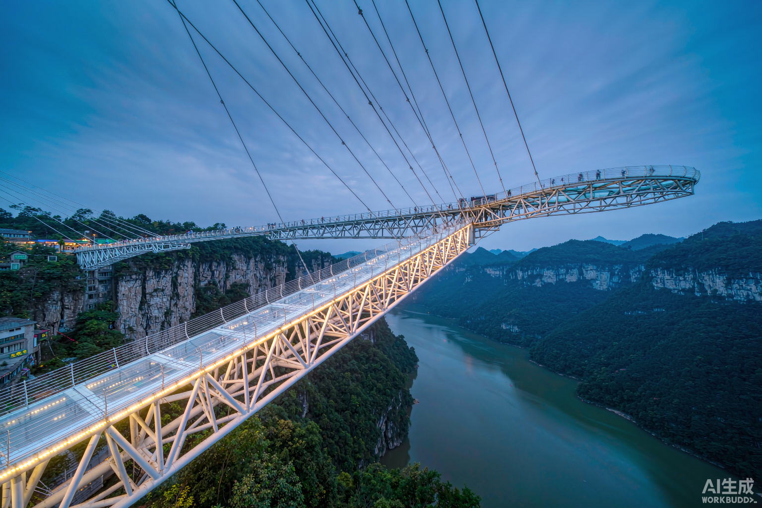 Grand Canyon · glass bridge at dusk